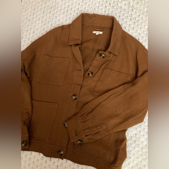 Maurices camel shirt jacket, size large - Picture 3 of 6